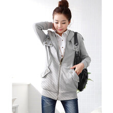 兢欢 2013秋冬新中<em>长款</em>加厚<em>开衫卫衣</em>女装韩版