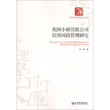 我国小额贷款公司信用风险管理研究/经济管理学术文库