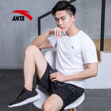 安踏（ANTA） 安踏男装运动套装年夏款衣篮球短袖短裤舒适休闲两件套 纯净白 M