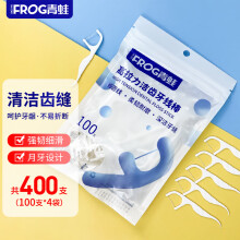 青蛙（FROG）细护牙线棒深洁护理牙签 家庭包装 100支/袋*4袋