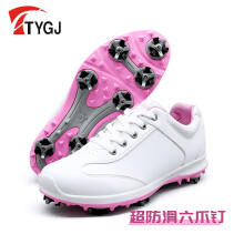 TTYGJ高尔夫球鞋 女士防水防滑活动六爪鞋钉运动鞋鞋带款白色休闲舒适 白色 35
