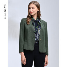 赛斯特女装新款春季上衣长袖短款上衣外套 G0213 绿色 AM(160/84A)