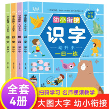 幼小衔接入学准备（全4册）识字+拼音+语文+数学幼小衔接教材全套专项训练 幼升小一年级入学准备练习册