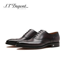 S.T.Dupont都彭商务正装头层牛皮男鞋高端男士皮鞋牛皮舒适透气E32276115 黑灰色 41欧码
