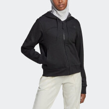 阿迪达斯（adidas） 外套女装春秋新款运动服轻薄透气舒适休闲防风梭织开衫夹克 HY1015黑色 XL