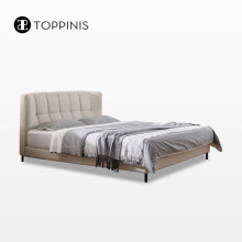 TOPPINIS双人床卧室婚床意式极简轻奢现代别墅高端大户型1.8米布艺软包床 单床 意大利高端磨砂布 1500mm*2000mm