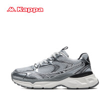 卡帕（Kappa）官方银色老爹鞋子男鞋厚底增高情侣运动鞋 奥运灰 39