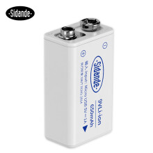 斯丹德(sidande) 9V充电电池650mAh万用表玩具报警器环保6F22叠层方形锂聚合物测温