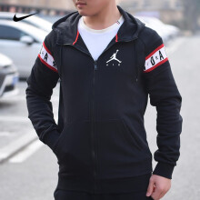 耐克（NIKE）新款男装外套春季AJ运动服休闲舒适轻便连帽夹克上衣CU2775-010 CU2775-010/黑色/潮流百搭  XL