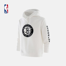 NBA 篮网队卫衣 球队logo系列 篮球运动时尚简约休闲连帽卫衣 腾讯体育 白色 XL