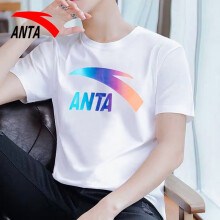 安踏（ANTA）短袖T恤运动男装年夏季款休闲服圆领健身薄款上衣运动服 纯净白7170 M(170/88A)