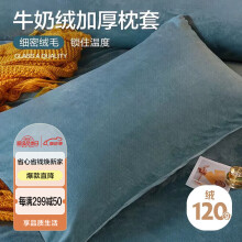 艾薇 绒类枕套冬季宿舍家用单人枕芯套牛奶绒枕头套 宾利蓝 48*74cm