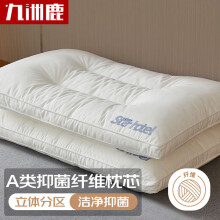 九洲鹿家纺 A类抑菌纤维枕头枕芯单只装 45×70cm