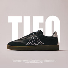卡帕（Kappa）夏嘉欢特别设计TIFO德训鞋男女同款复古经典休闲板鞋 黑色 35 