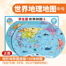 学生版世界拼图 磁力贴拼图 儿童智力开发地理知识积累