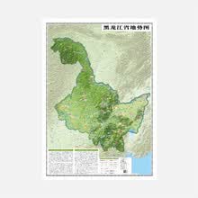 黑龙江地势+行政交通双面地图 旅行规划 卫星影像色彩 防水可擦写 折叠袋装 星球地图出版社
