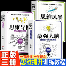 最强大脑+思维导图+思维风暴（全3册）逻辑思维益智大脑思维提升训练教程记忆力提高技巧书思路决定出路