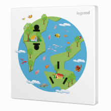 罗格朗（LEGRAND）开关插座面板电工电料仕典系列特色儿童卡通趣味开关面板 S1环保地球斜五孔