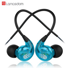 【停用】兰士顿 SP90跑步运动耳机入耳式 调音带麦 耳塞式重低音音乐耳机 透明蓝