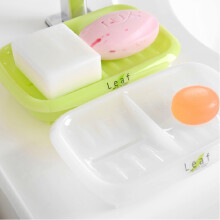 inomata日本进口肥皂盒香皂盒双格可沥水肥皂盒1个装 白色