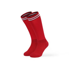 健飞 足球袜男长筒袜子小学生儿童足球袜过膝球袜加厚吸汗防滑耐磨球袜13色足球袜 红色