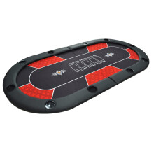 游戏大陆（gameland） 德州扑克折叠桌面 德州扑克桌布桌面两折三折扑克桌面 GL064 2*1米红色带座位热升华两折桌面
