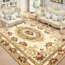 俪羊地毯 纯手工立体剪花高密度加厚客厅地毯 大卧室床边毯 欧式沙发茶几毯 LY-55W米驼色 1.6米x2.3米