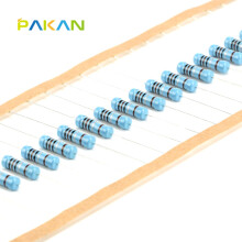 PAKAN 2W金属膜电阻 1%精度 欧姆 五色环  电阻器2W 22R  (10只)