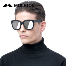 陌森MOLSION简单方型大框太阳眼镜 金属LOG