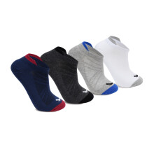 安踏（ANTA） 安踏运动袜子男夏季新款组合4双装成人短袜男士低帮休闲跑步袜 白色、深灰色、浅灰色、藏青色 均码