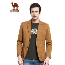 骆驼（CAMEL）男装 西服 男士商务便服单西 单排扣西装 土黄 XL
