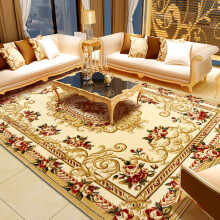 万腾 地毯客厅欧式大沙发茶几地毯卧室床边毯加厚高密度纯手工立体雕花红色办公室地毯 1255W驼色 1600*2300mm