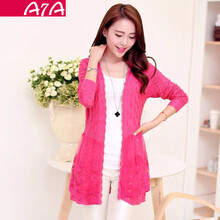 秋装新款<em>女装</em>2014修身<em>中长款</em>纯色长袖韩版潮