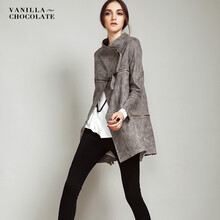 V.C 2014秋冬新款<em>女装</em> 麂皮<em>绒毛</em>拼接<em>外套</em> 原创