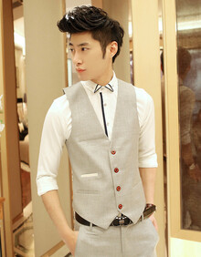 UYK 夏季新品<em>男装</em> 韩版男士<em>西装背心</em> 修身<em>西装</em>