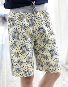 2014新款夏休闲弹力松紧宽松<em>男装</em>豹子印花五