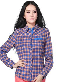 <em>真维斯</em>Jeanswest 春装<em>女装</em>纯棉色织格子长袖衬