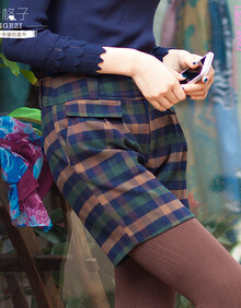 紫格子年终热卖<em>秋冬</em>新品女装<em>女士短裤</em> 休闲裤