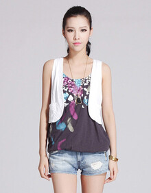 eminu依米奴2013夏季 针织钩花夏<em>款马甲</em> <em>女士</em>