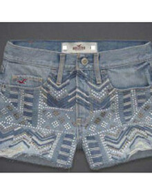 hollister <em>女士</em>直筒牛仔<em>短裤</em> 多<em>尺码</em> 镶珠在京东
