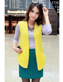 务杰 女士毛织<em>马甲</em> 小背心女外套 <em>女式短款开衫</em>