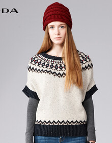 QDA<em>秋冬</em>女装圆领半袖<em>套头毛衣</em>38636901在京