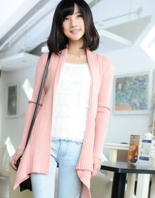 醉花间 中长款<em>开衫毛衣</em>外套针织衫<em>长开衫</em>披肩