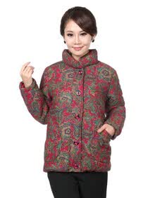 俏衣莎<em>冬装</em>新款中老年<em>女式</em>短款<em>棉服加厚</em>大码碎
