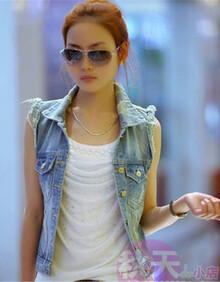 洗水磨破女人味韩版2014夏装新款<em>个性开衫</em>女