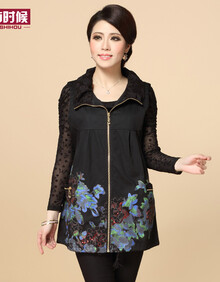 时候 中老年<em>春秋</em>装女外套<em>马甲</em> 大码时尚<em>妈妈</em>装