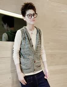 LDB 2014春夏新款 <em>韩版</em>修身休闲<em>针织马甲</em> <em>男士</em>