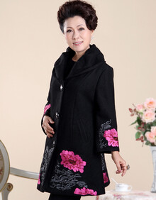 <em>外套黑色</em>聚酯中老年女装 【行情 价格 评价 正品