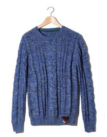 简木男装 秋装新款长袖套头厚款<em>粗线毛衣</em> 男士