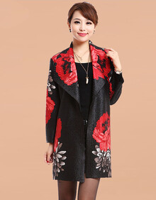 2014新款中老年<em>女装</em>桑蚕丝时尚<em>休闲风衣</em>中年